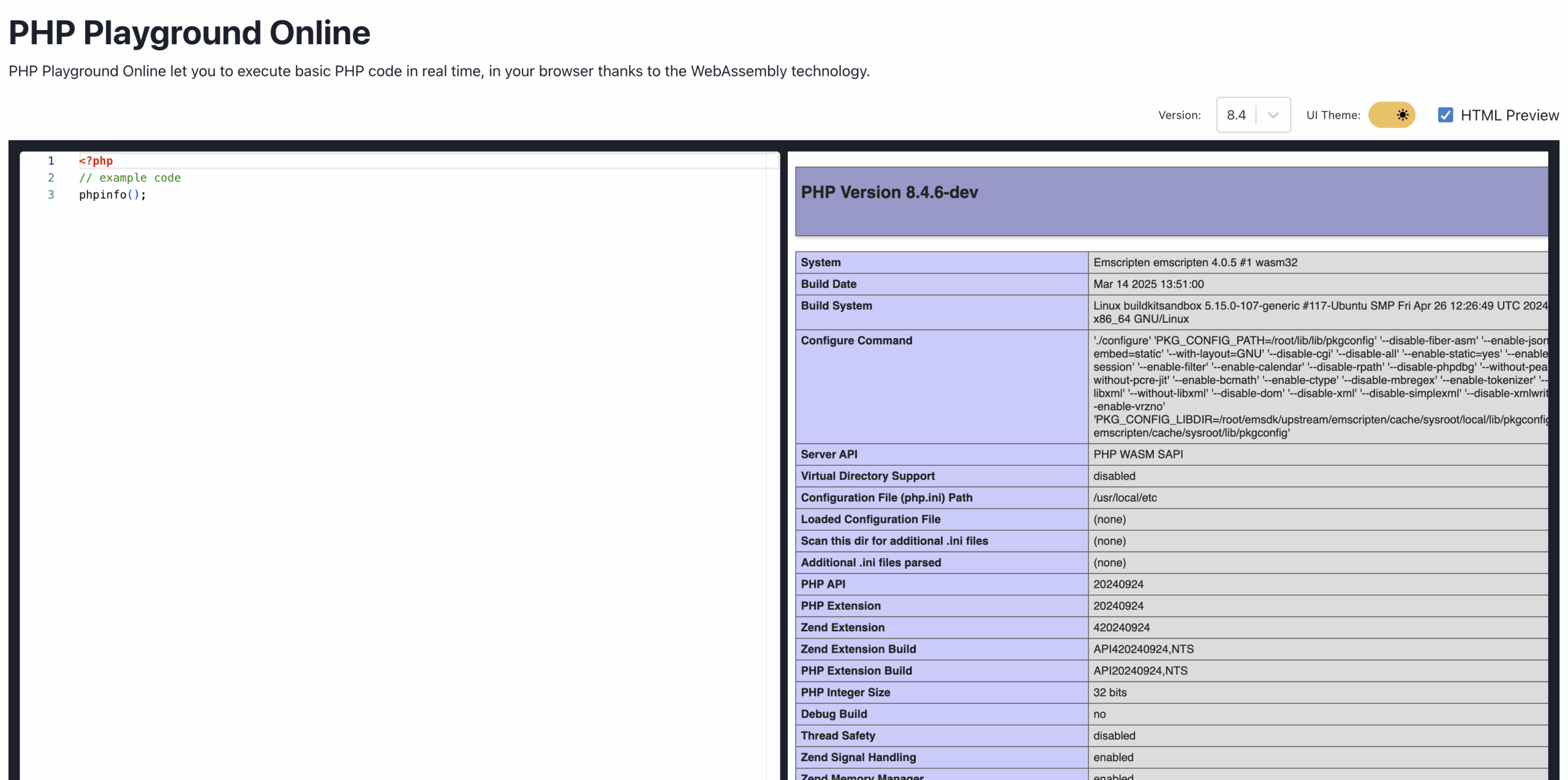 Test PHP Code in Your Browser with PHP Playground Online
